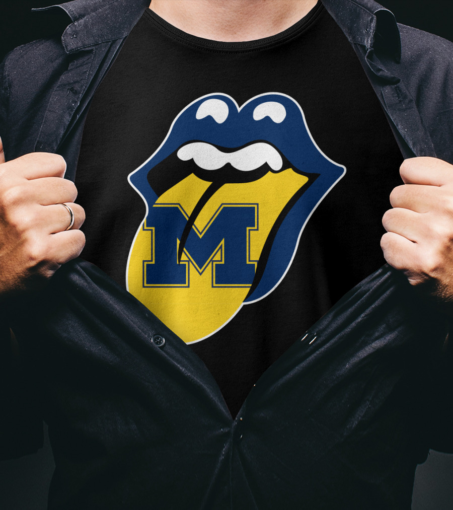 Michigan Wolverines Rolling Stones T-Shirt