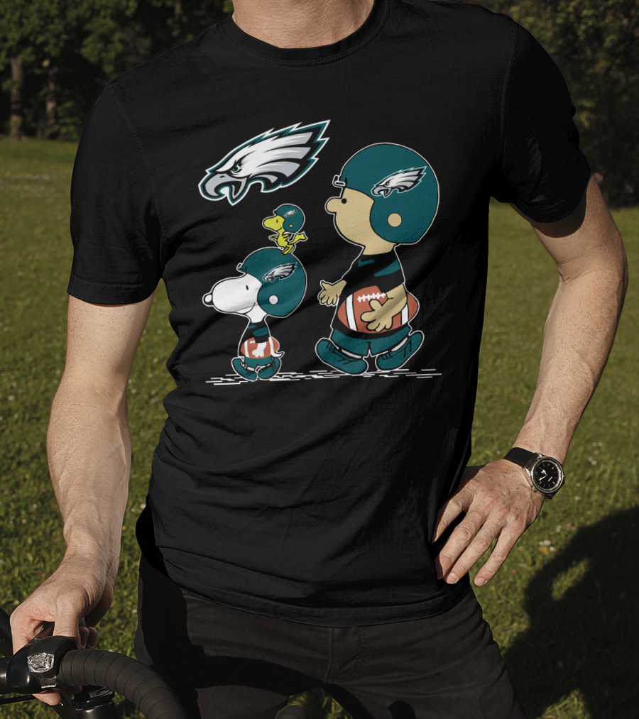 Peanuts Eagles Christmas Football Cute Characters T-Shirt