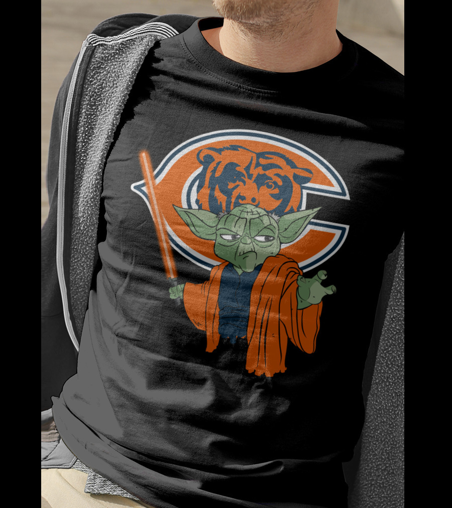 Chicago Bears Yoda Orange Lightsaber T-Shirt
