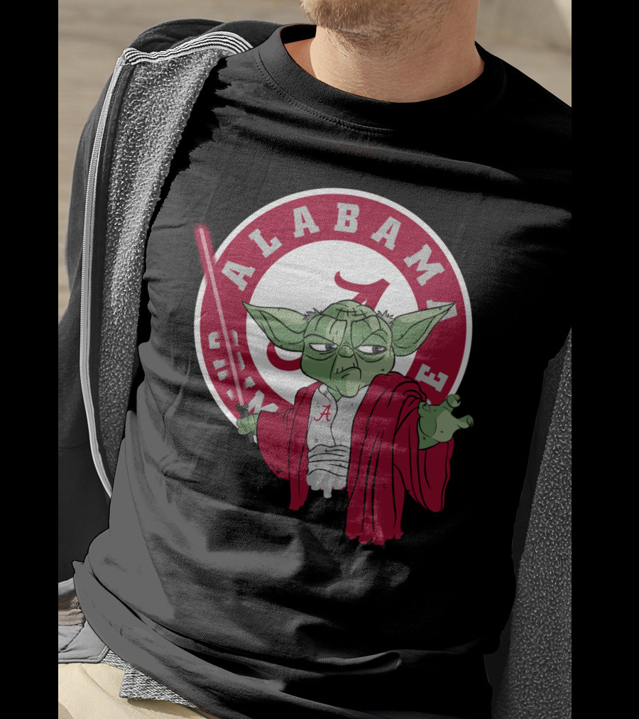 Alabama Crimson Tide Yoda With Lightsaber T-Shirt