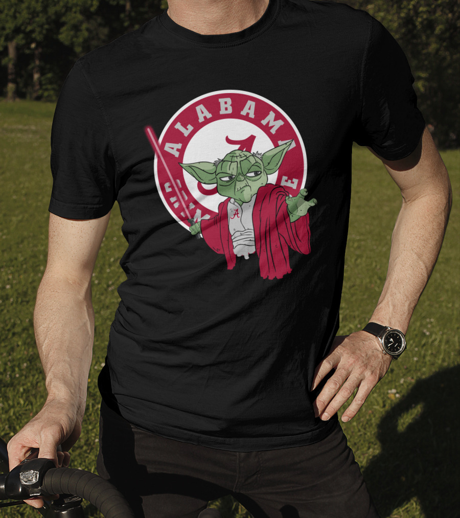 Alabama Crimson Tide Yoda With Lightsaber T-Shirt