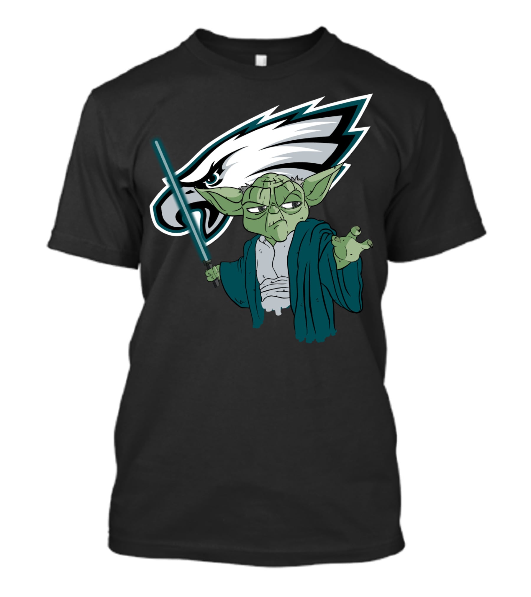Eagles Yoda Lightsaber Star Wars Philadelphia Football T-Shirt