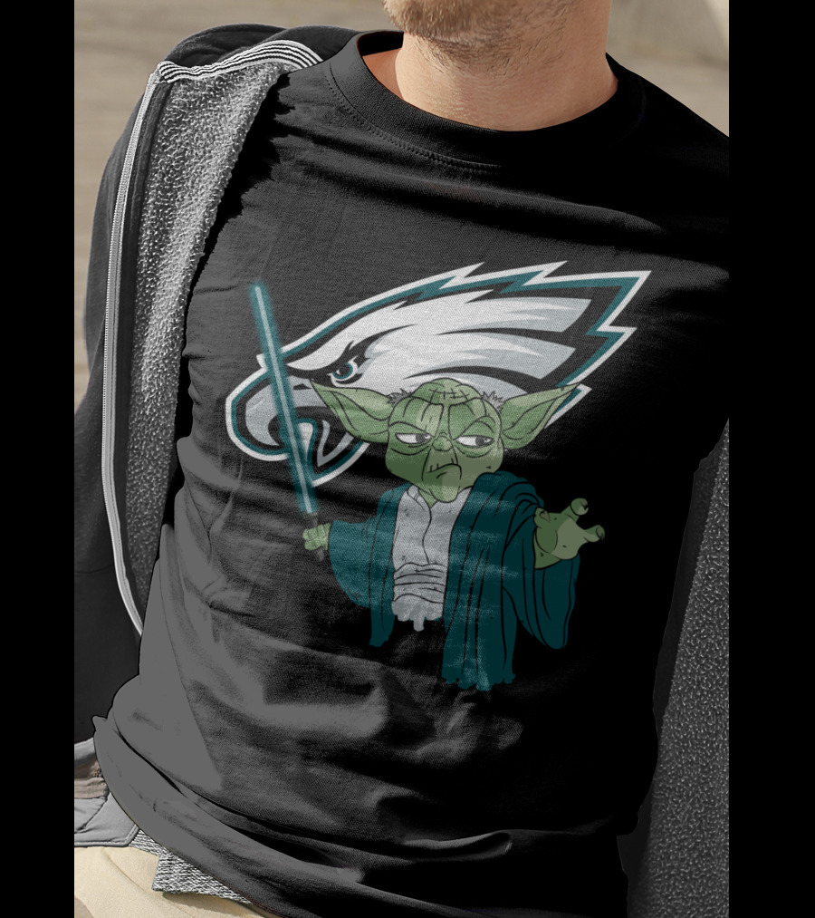 Eagles Yoda Lightsaber Star Wars Philadelphia Football T-Shirt