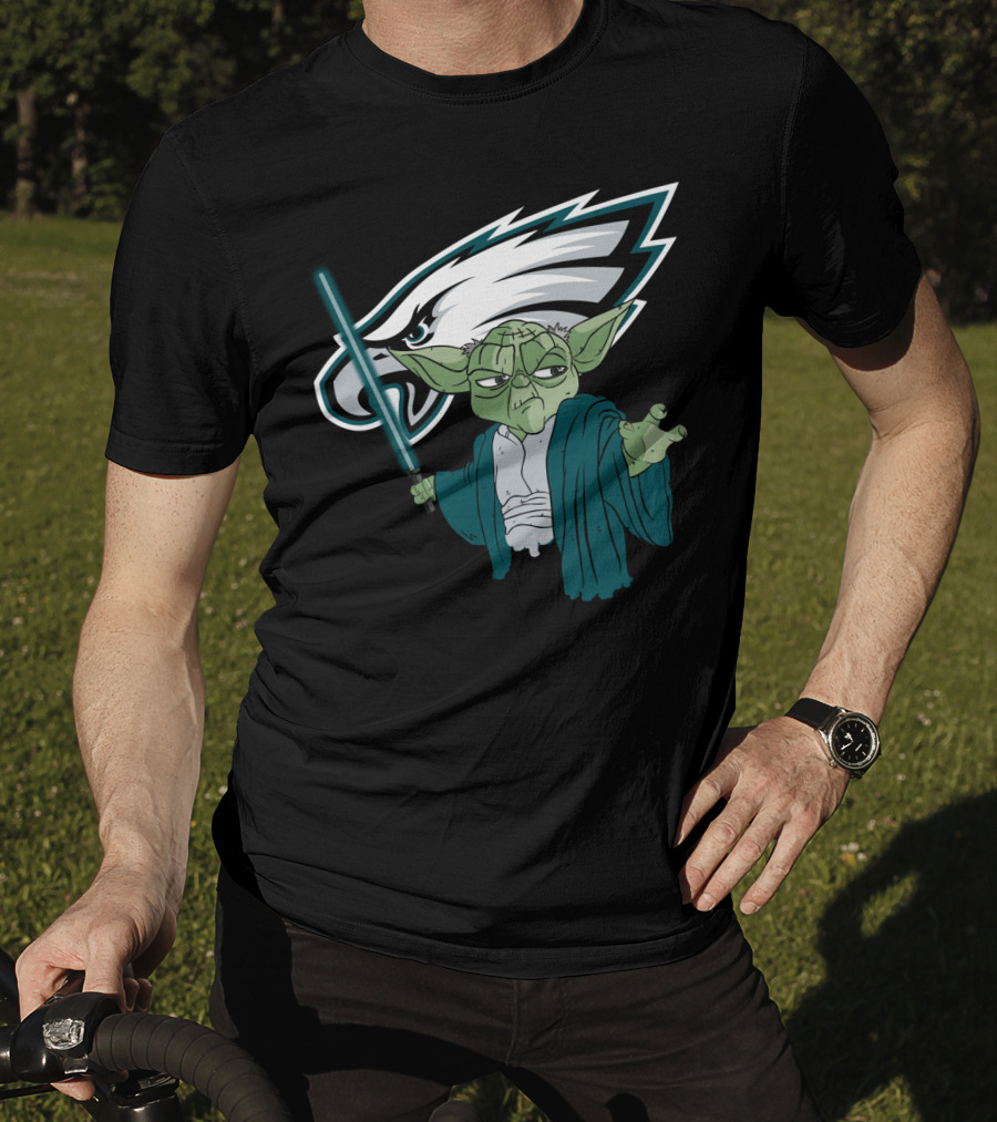 Eagles Yoda Lightsaber Star Wars Philadelphia Football T-Shirt