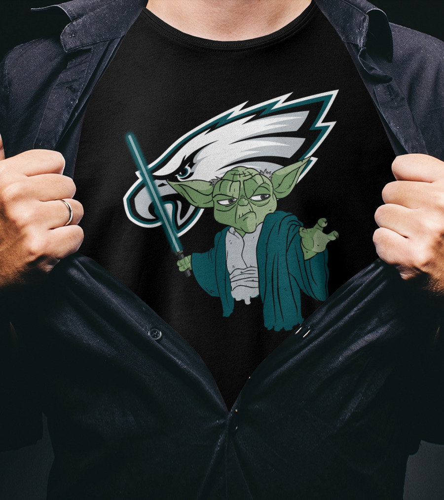 Eagles Yoda Lightsaber Star Wars Philadelphia Football T-Shirt