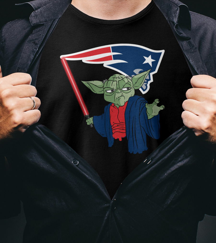 Yoda Patriots Logo Lightsaber Jedi Crossover T-Shirt