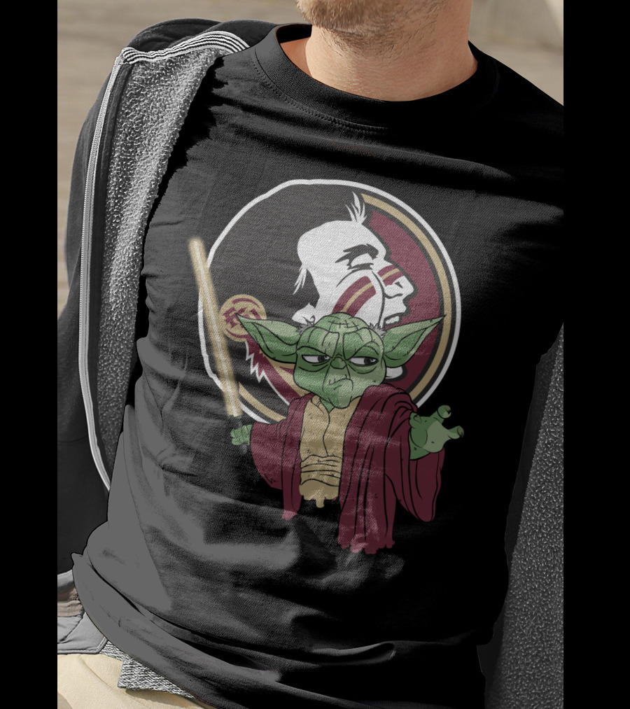 Seminoles Yoda With Lightsaber And Seminole T-Shirt