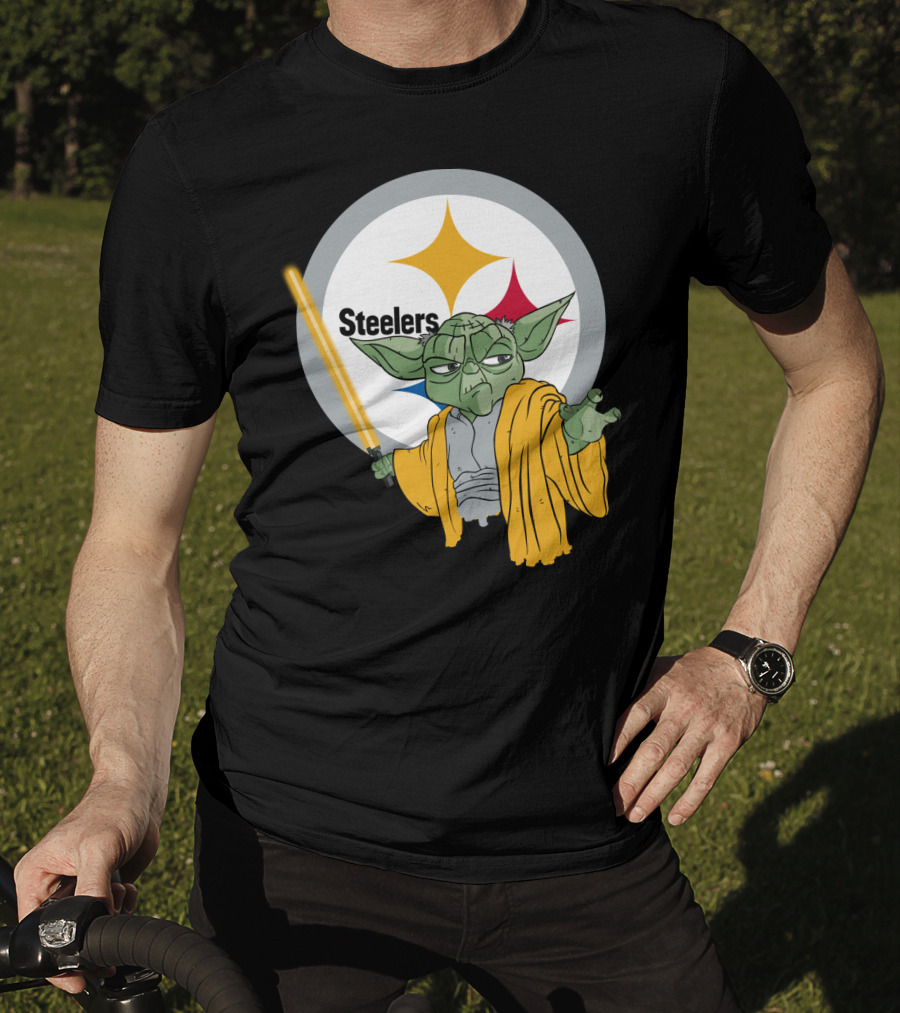 Steelers Yoda Star Wars Crossover With Lightsaber T-Shirt