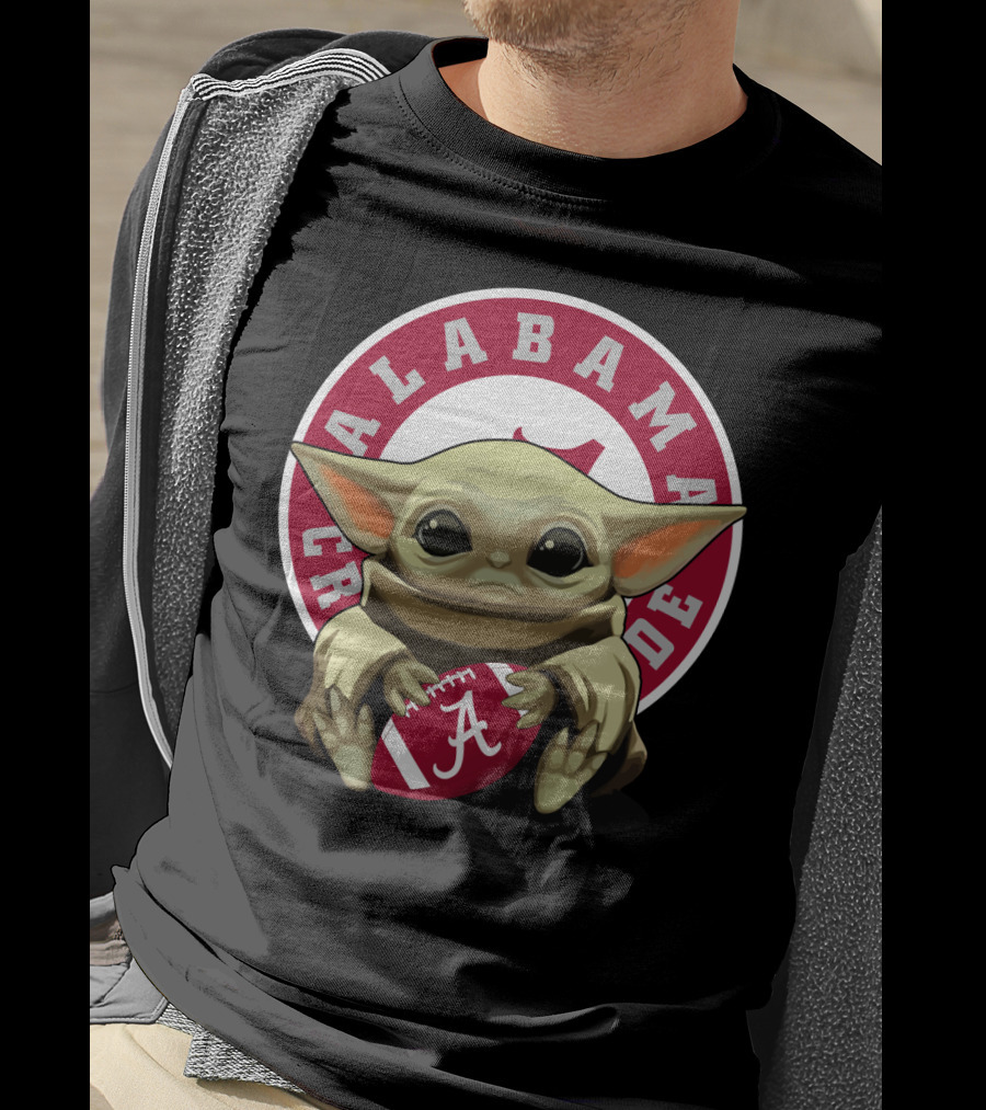 Alabama Crimson Tide Yoda Baby Football T-Shirt