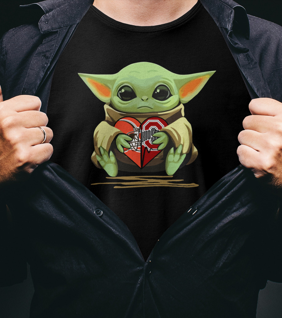Baby Yoda Love Ohio State Buckeyes T-Shirt