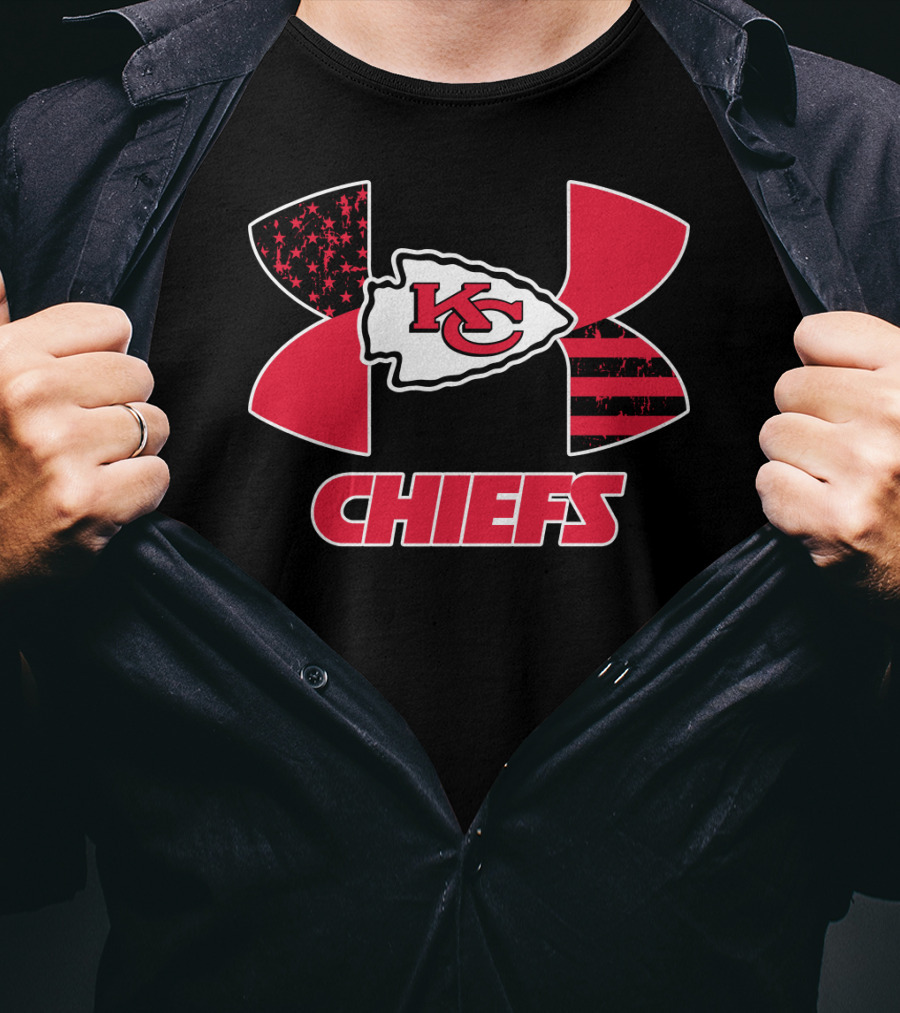 Under Armour Chiefs Kc Arrowhead Logo Stars And Stripes T-Shirt