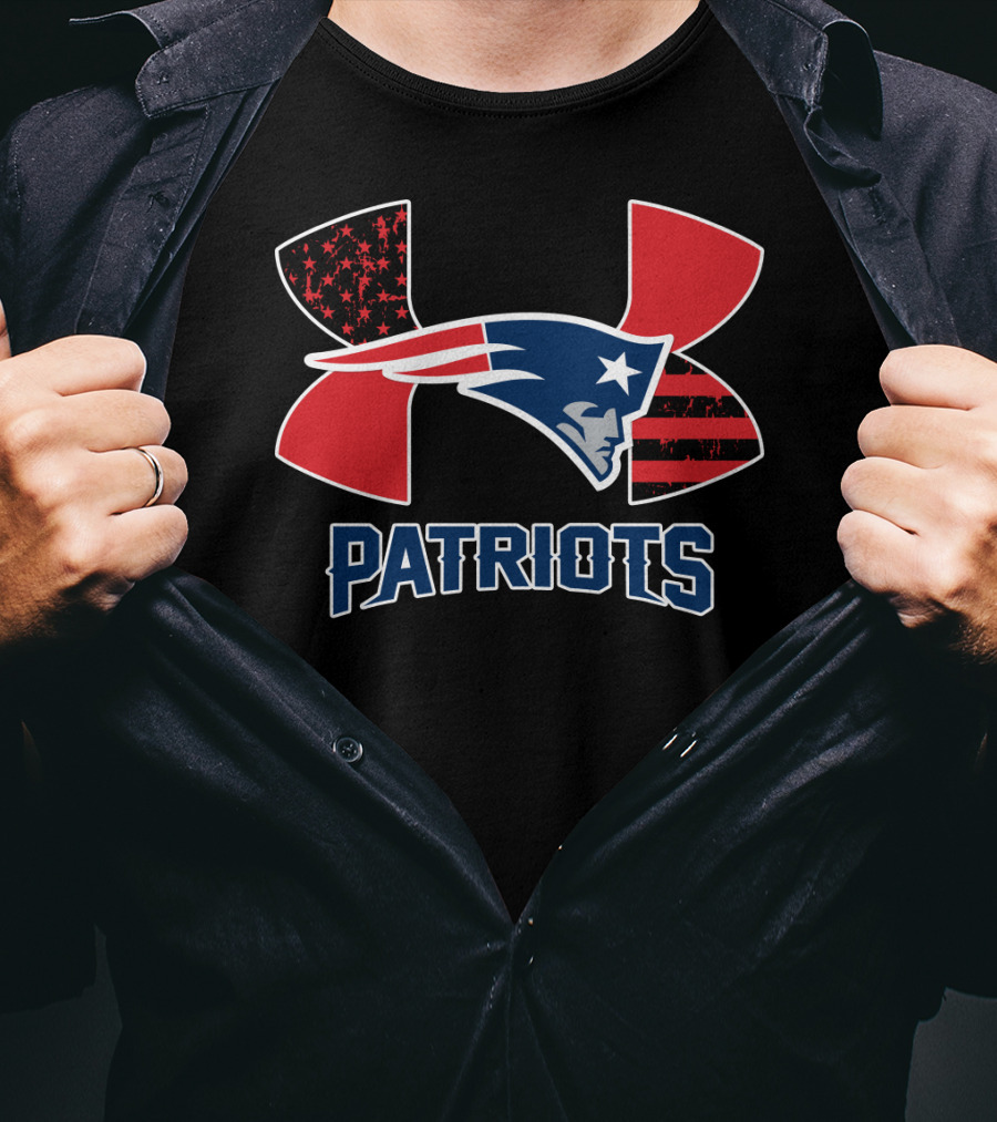 Patriots Under Armour Logo American Stars Stripes T-Shirt