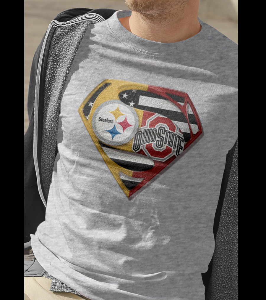 Steelers Ohio State Super Logo Steelers-Bucks Fan Gear T-Shirt