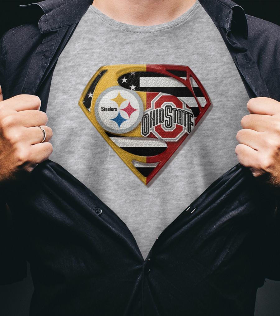 Steelers Ohio State Super Logo Steelers-Bucks Fan Gear T-Shirt