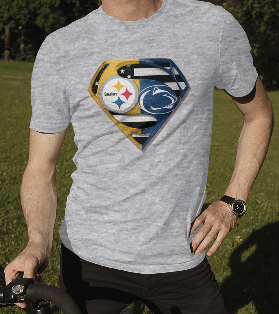 Steelers Nittany Lions Superman Logo Mashup T-Shirt