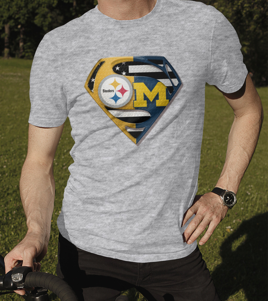 Steelers Michigan Wolverines Superman T-Shirt