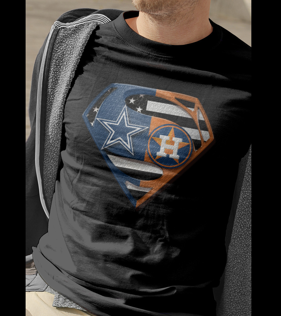 Super Cowboys Astros Logo Stars And Stripes T-Shirt