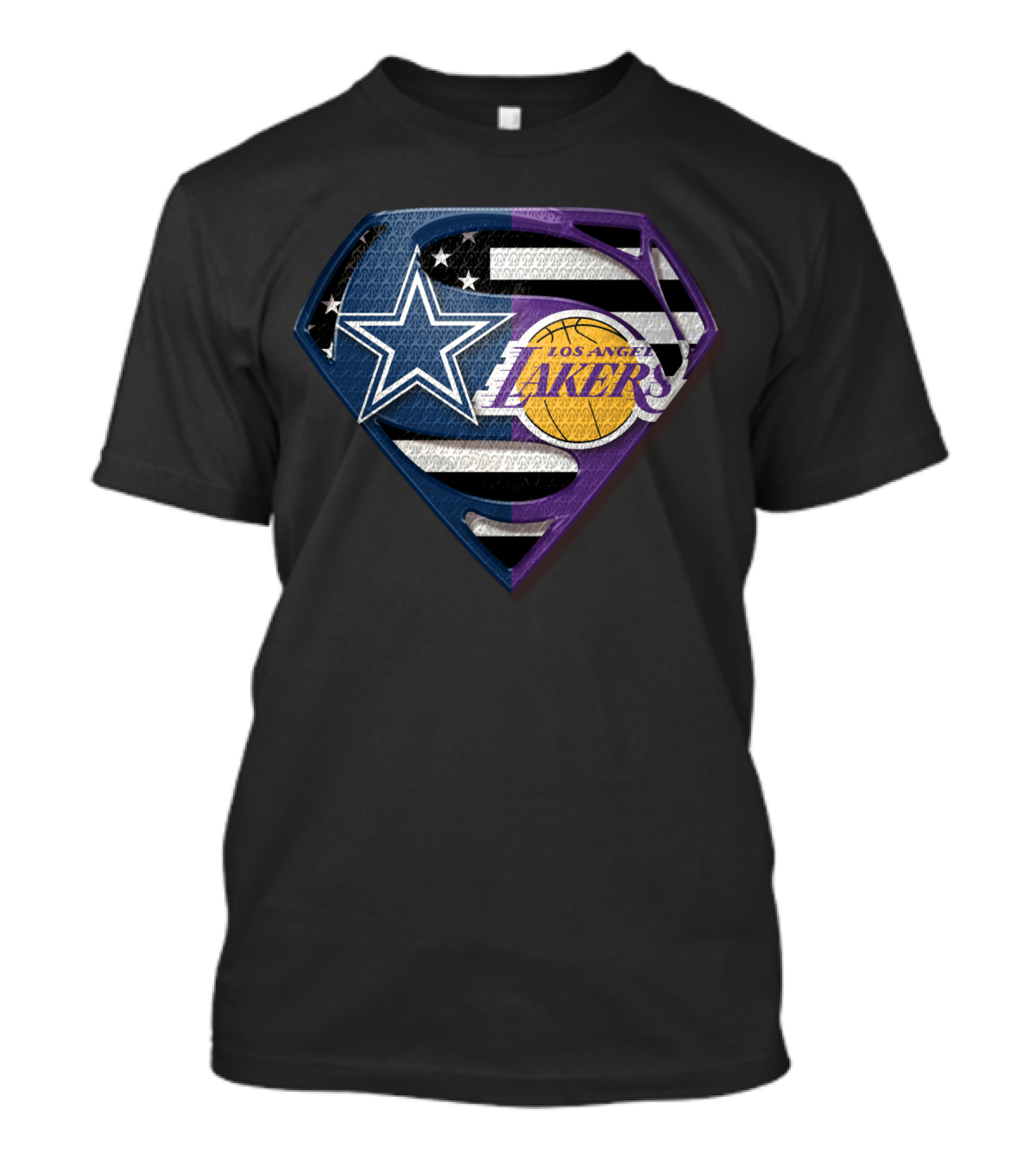 Superman Star Dallas Cowboys Los Angeles Lakers Badge T-Shirt