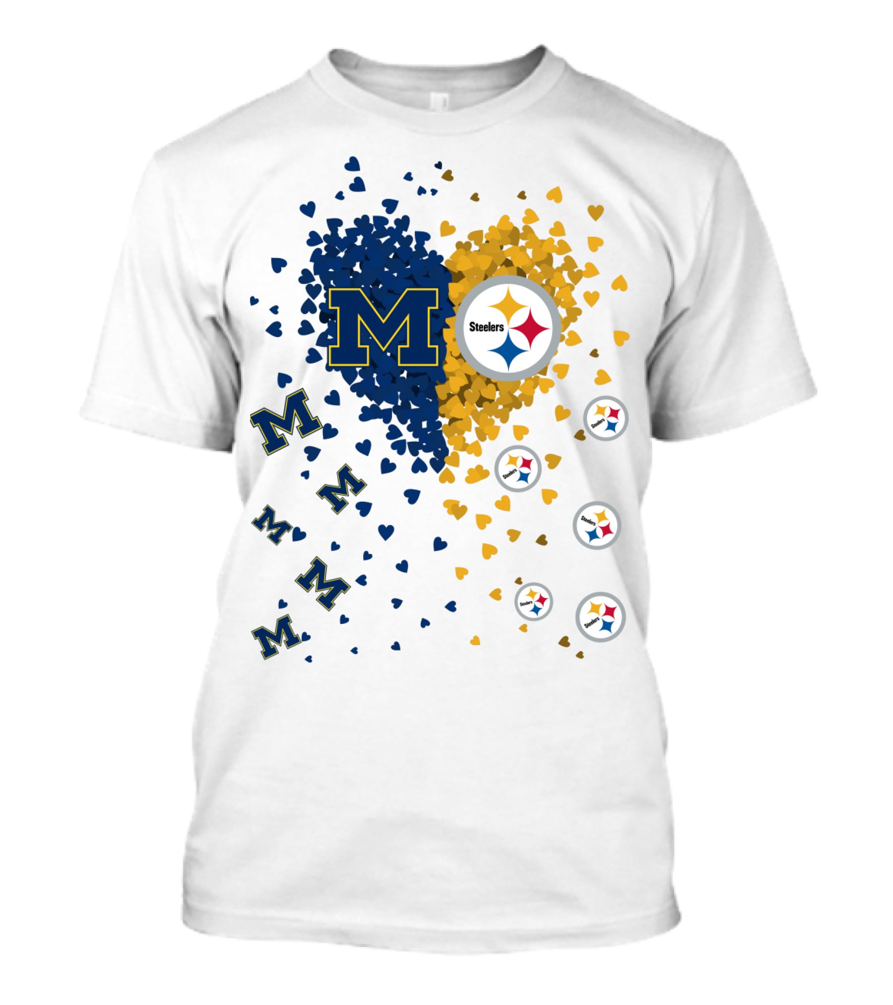 Steelers Heart With Wolverines M Symbol T-Shirt