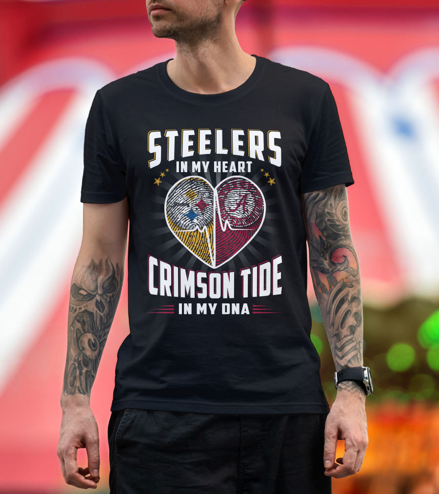 Steelers In My Heart Crimson Tide In My Dna T-Shirt