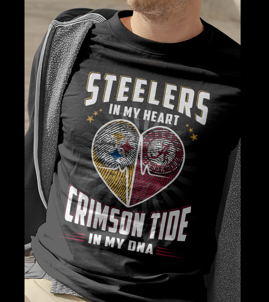 Steelers In My Heart Crimson Tide In My Dna T-Shirt