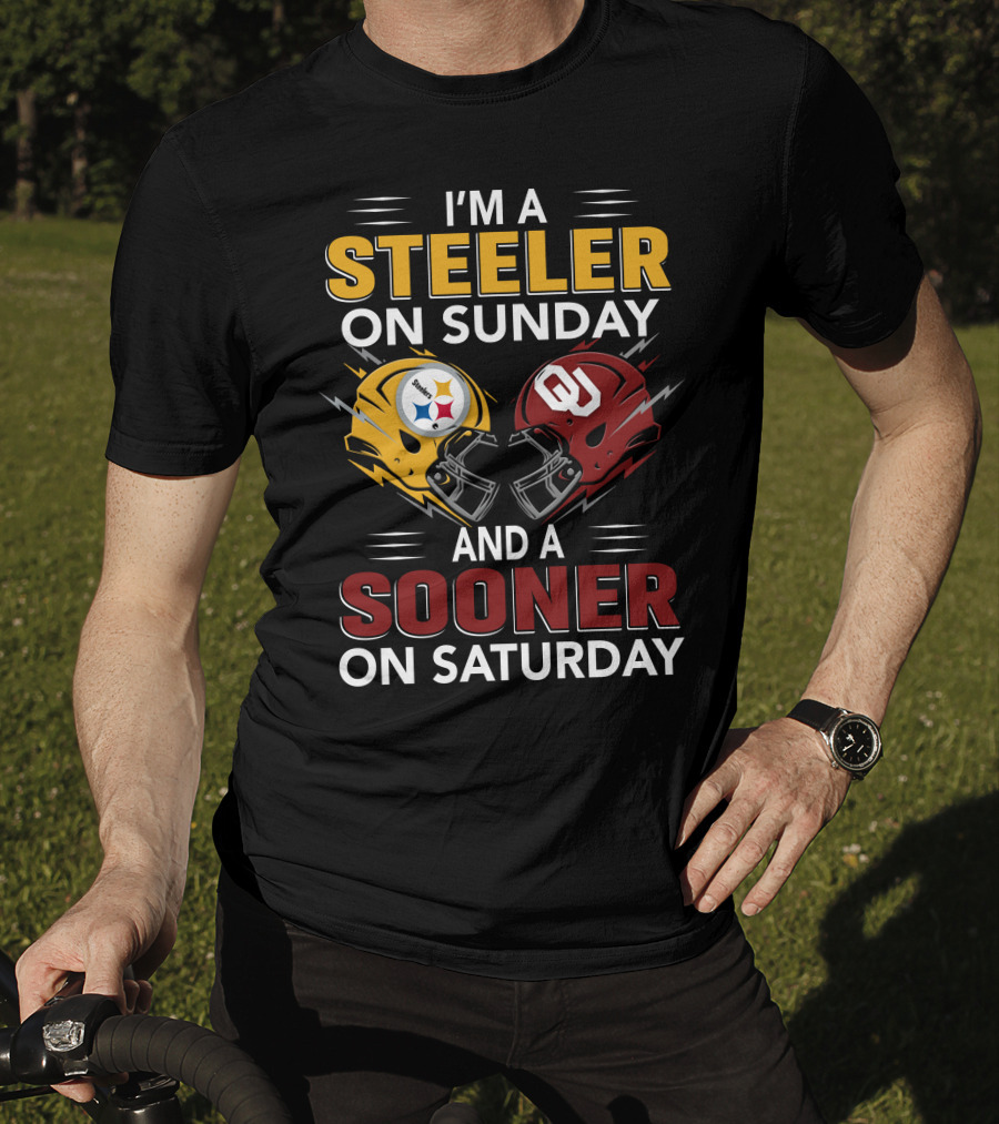 I'm A Steeler On Sunday And A Sooner On Saturday Helmets T-Shirt