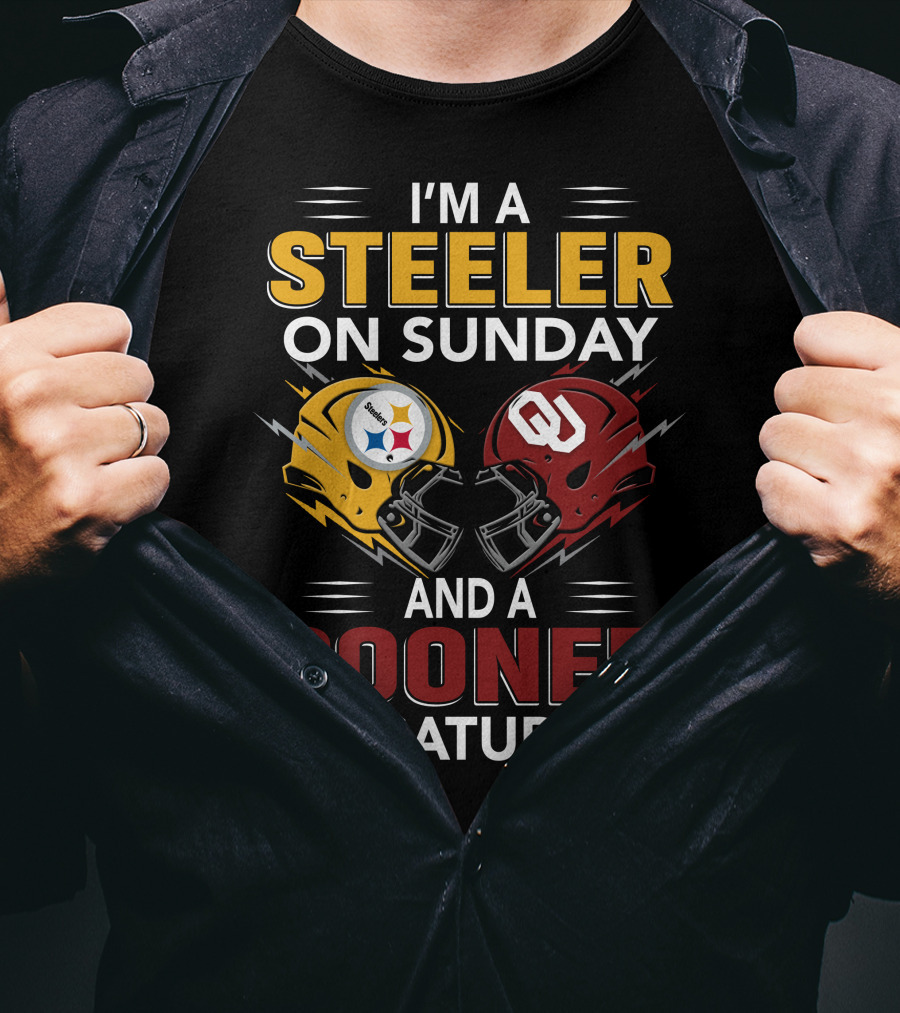 I'm A Steeler On Sunday And A Sooner On Saturday Helmets T-Shirt
