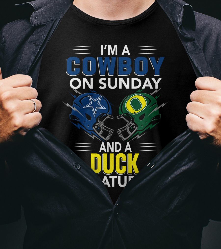 I'm A Cowboy On Sunday And A Duck On Saturday Football Helmets T-Shirt