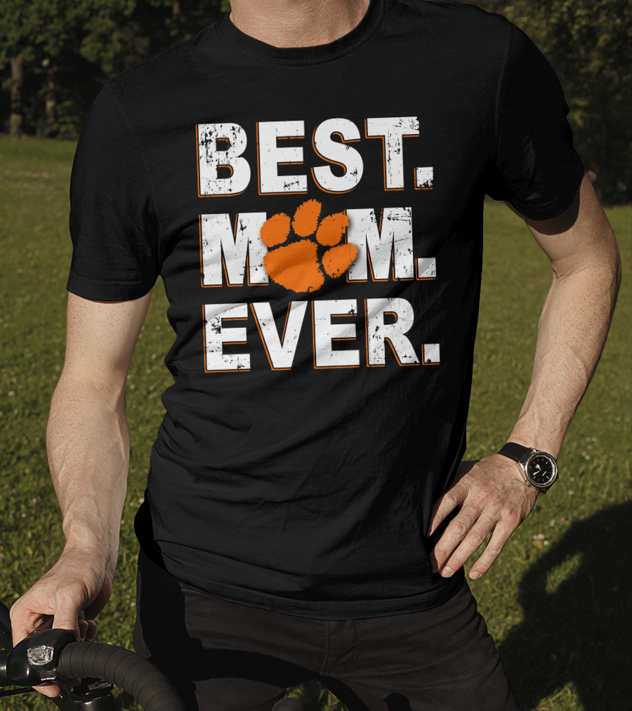 Best Mom Ever Clemson Tigers Paw Print T-Shirt