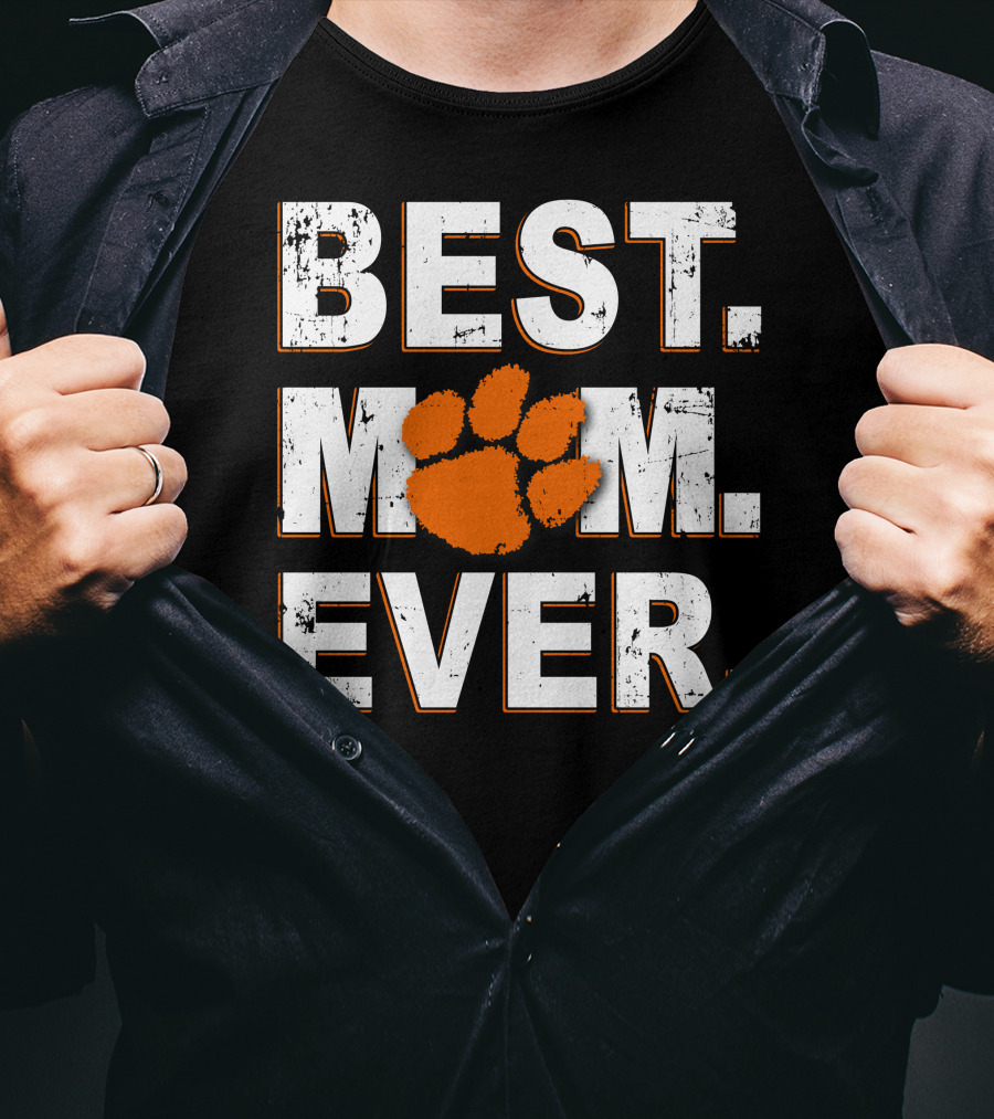 Best Mom Ever Clemson Tigers Paw Print T-Shirt