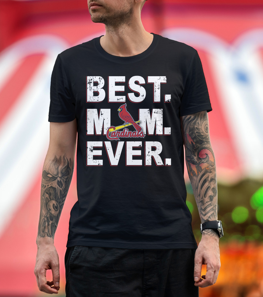Best Mom Ever Cardinals Red Bird Baseball Fan Celebration T-Shirt