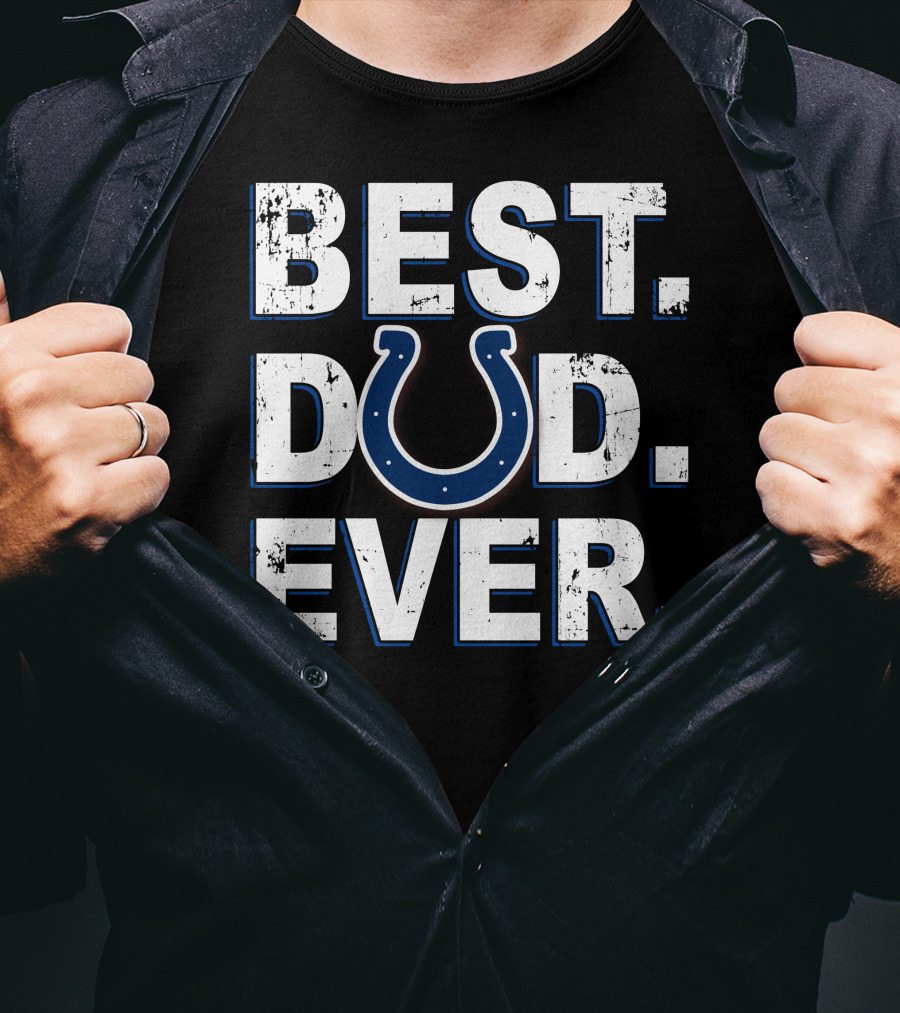 Best Dad Ever Indianapolis Football Horseshoe T-Shirt