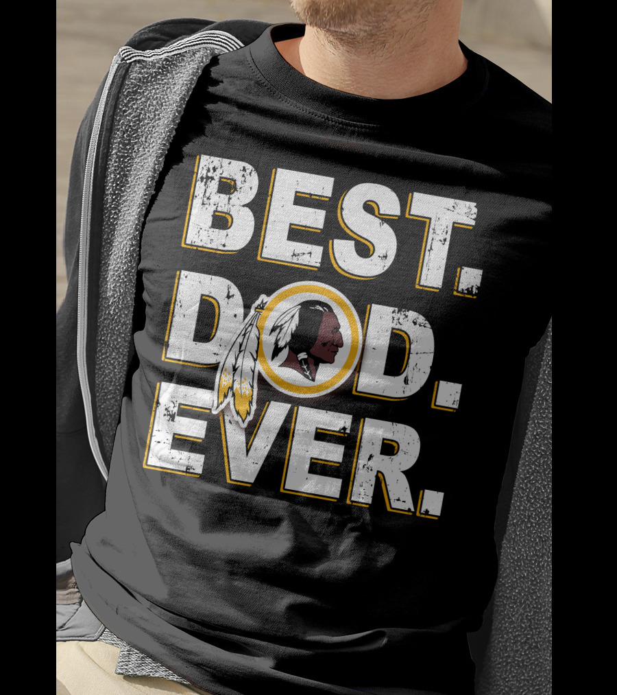 Best Dad Ever Washington Football Feather Symbol T-Shirt