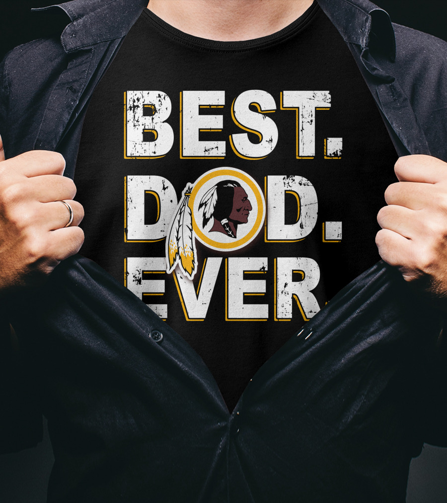 Best Dad Ever Washington Football Feather Symbol T-Shirt
