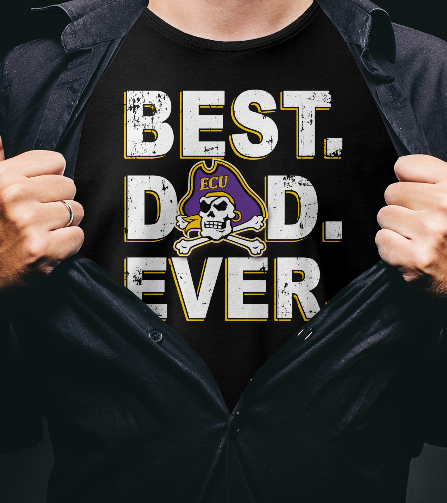 Best Dad Ever Ecu Pirate Skull Crossbones T-Shirt