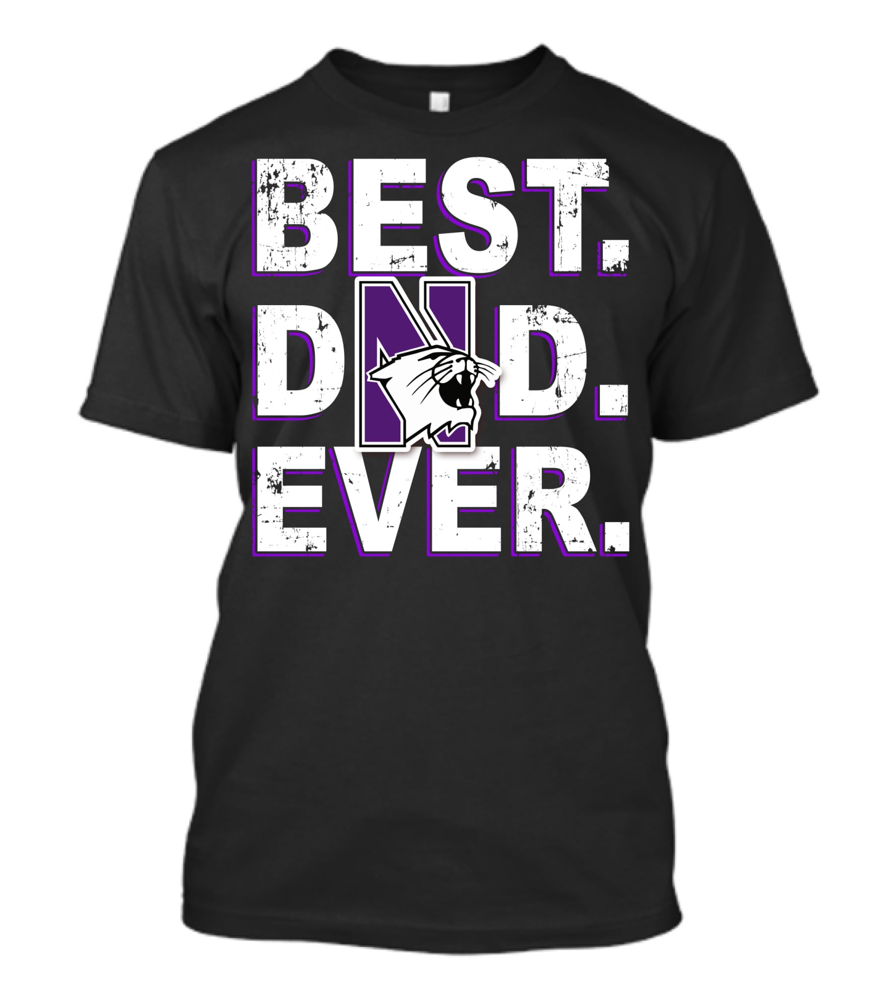 Best Dad Ever Northwestern Wildcats Panther T-Shirt