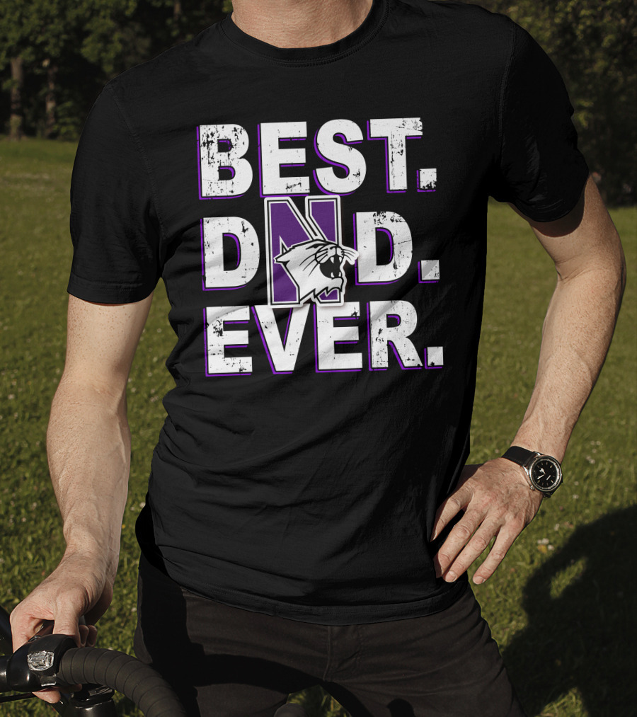 Best Dad Ever Northwestern Wildcats Panther T-Shirt