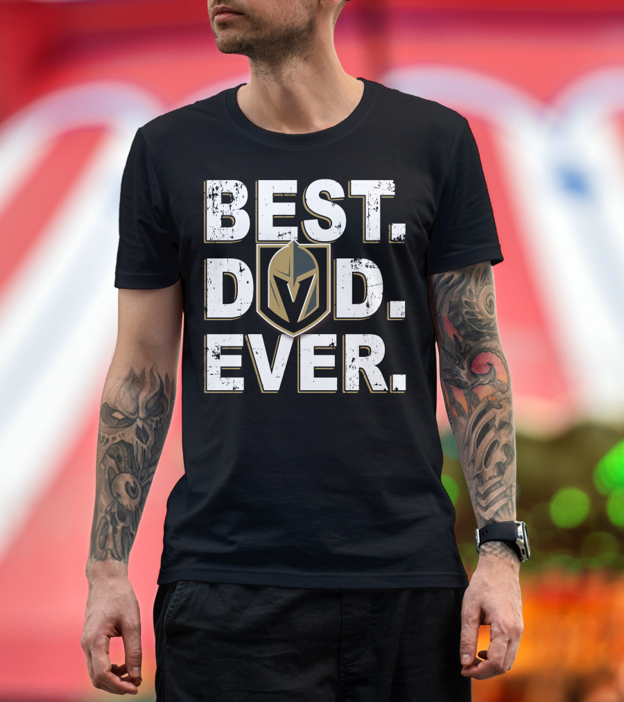 Best Dad Ever Golden Knights Inspired T-Shirt