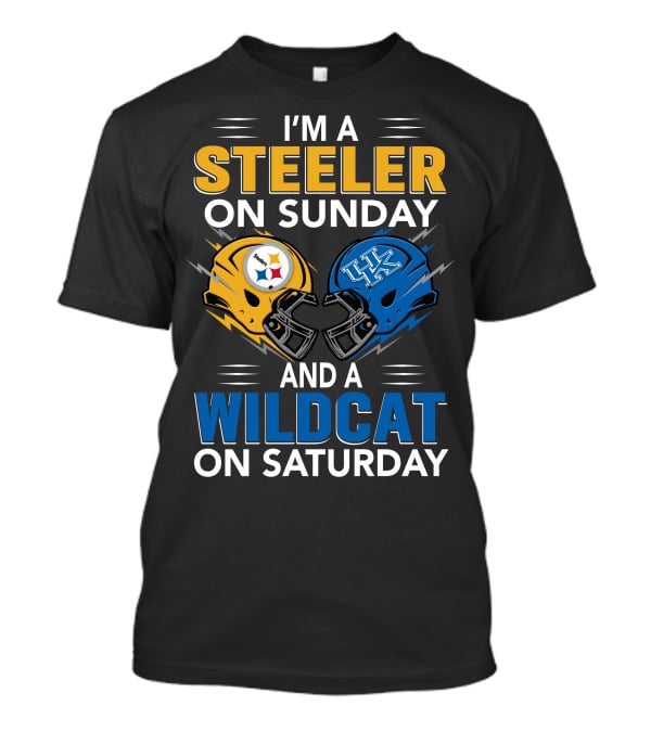 Steeler On Sunday Wildcat On Saturday Football Fan Pride Helmet T-Shirt
