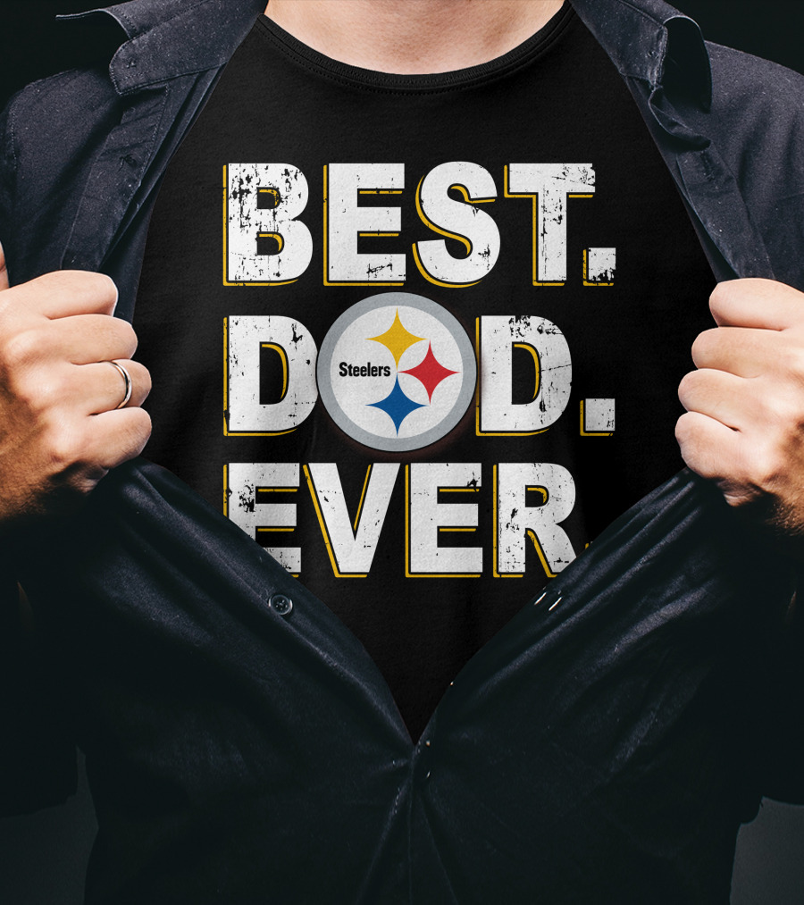 BEST DAD EVER Steelers Football Fan T-Shirt