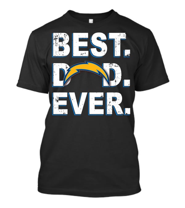 BEST DAD EVER Chargers Fan Lightning Bolt T-Shirt