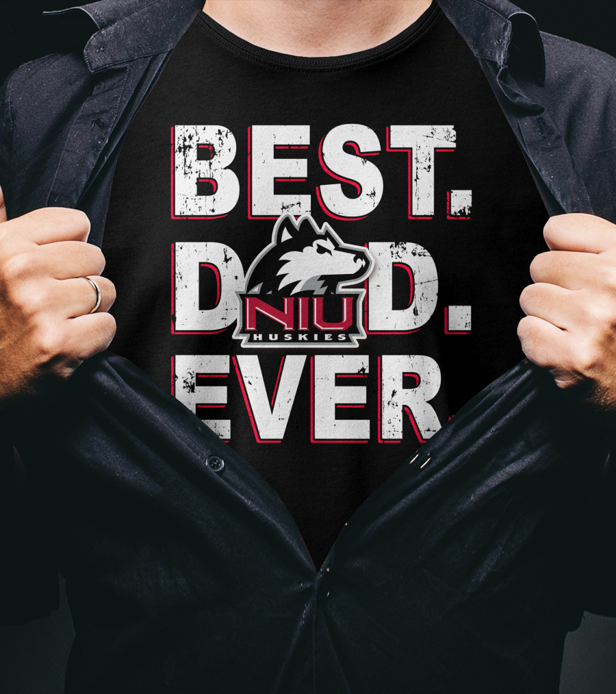 Best Dad Ever Niu Huskies T-Shirt