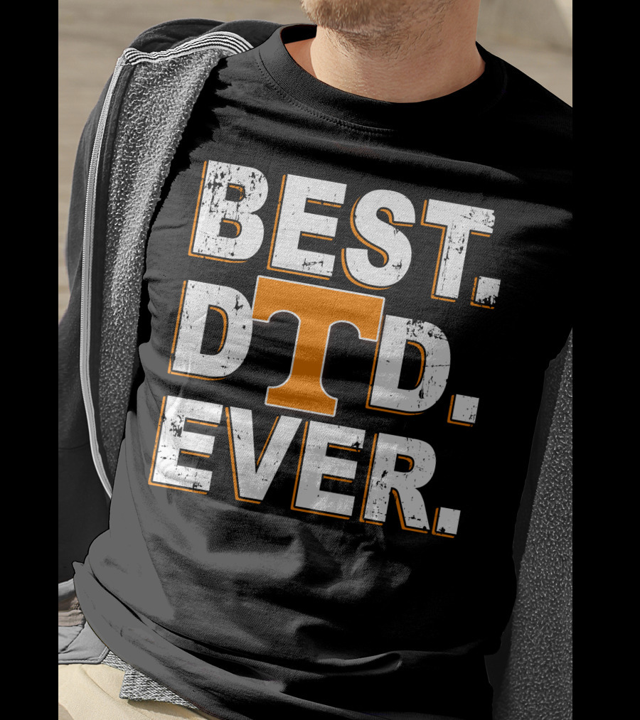 Best Dad Ever Tennessee Volunteers Fan Football T-Shirt