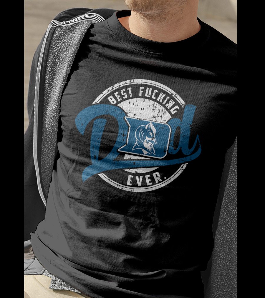 Best Dad Ever Devils Blue Icon Emblem T-Shirt