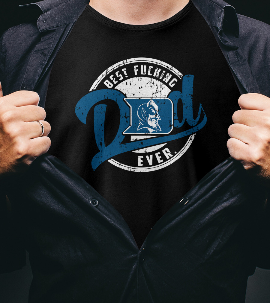 Best Dad Ever Devils Blue Icon Emblem T-Shirt