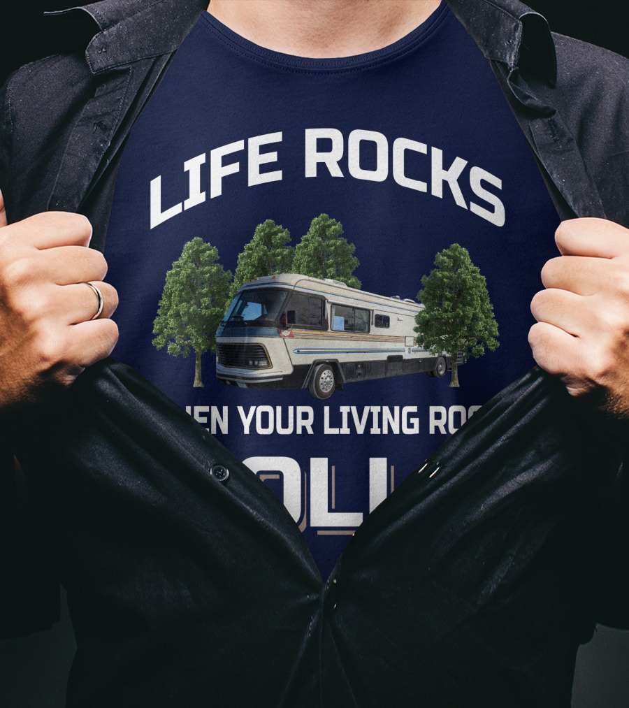 LIFE ROCKS WHEN YOUR LIVING ROOM ROLLS Vintage Holiday Ramblers T-Shirt