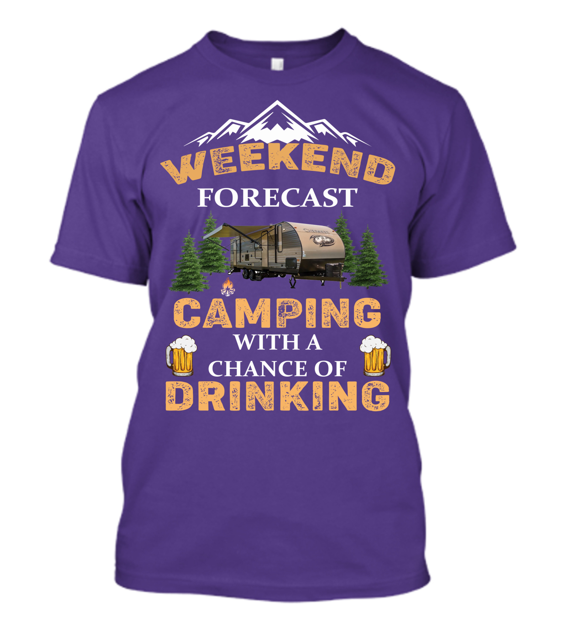 Weekend Forecast Camping With A Chance Of Drinking Cherokee RV T-Shirt