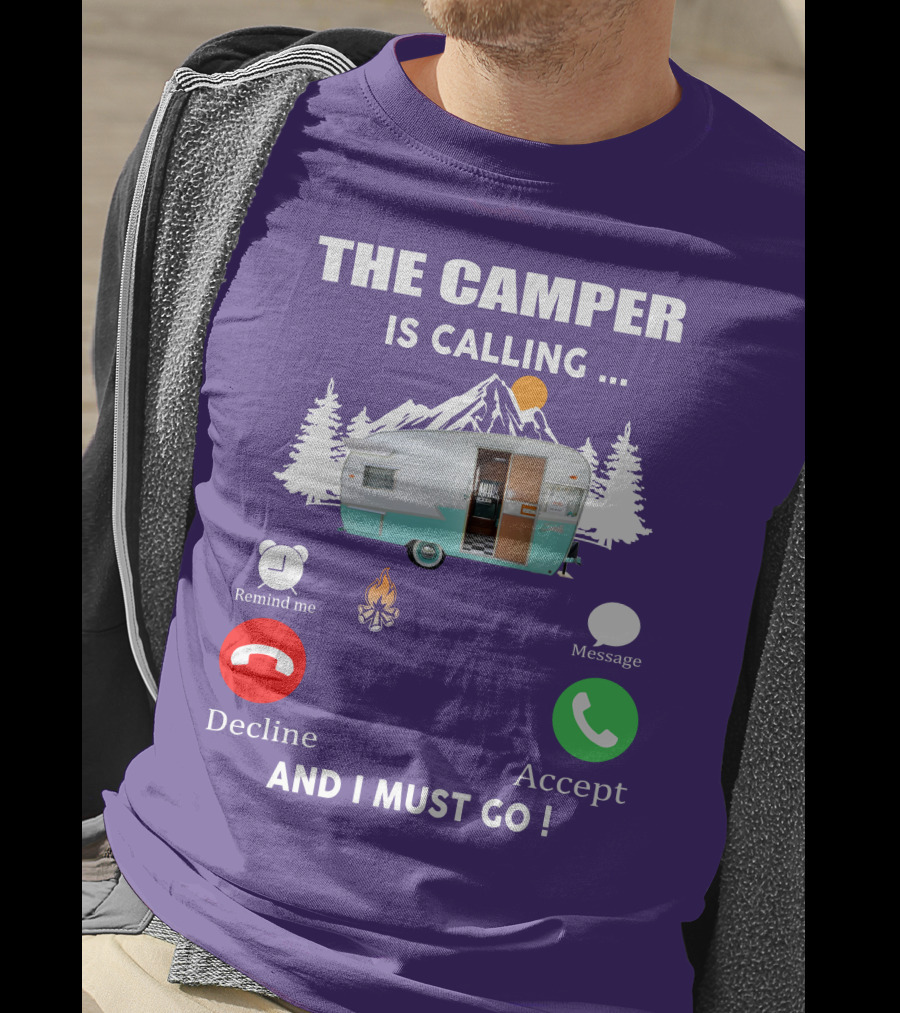 The Camper Is Calling And I Must Go Vintage Shasta Compact Trailers T-Shirt