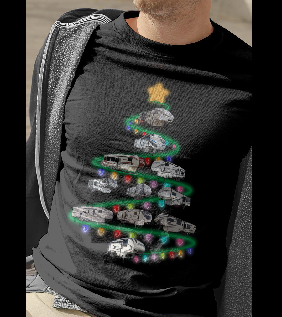 Christmas 5Th Wheel Tree With Lights And Star T-Shirt