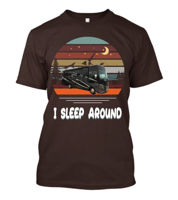 Winnebago Vista LX 27 I Sleep Around Retro Moon Stars Camping T-Shirt